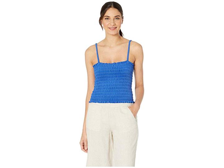 Juicy Couture Microterry Smocked Cami Top (surf The Web) Women's Clothing