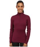 Hot Chillys Micro-elite Chamois 8k Solid Zip-t (viola) Women's Long Sleeve Pullover
