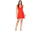 J.o.a. Ruffle Hem Overlap Dress (tomato) Women's Dress