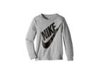 Nike Kids Jumbo Futura Long Sleeve Tee (toddler) (dark Grey Heather) Boy's T Shirt