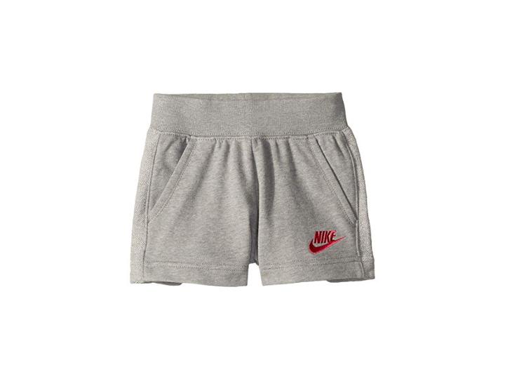 Nike Kids Lightweight French Terry Shorts (little Kids) (dark Grey Heather) Girl's Shorts