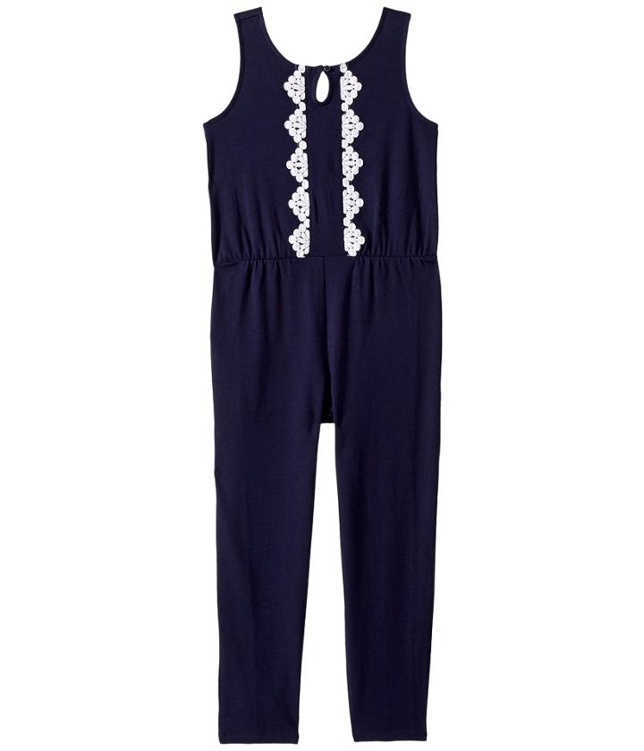 Janie And Jack Sleeveless Jumpsuit (toddler/little Kids/big Kids) (merchant Marine) Girl's Jumpsuit & Rompers One Piece