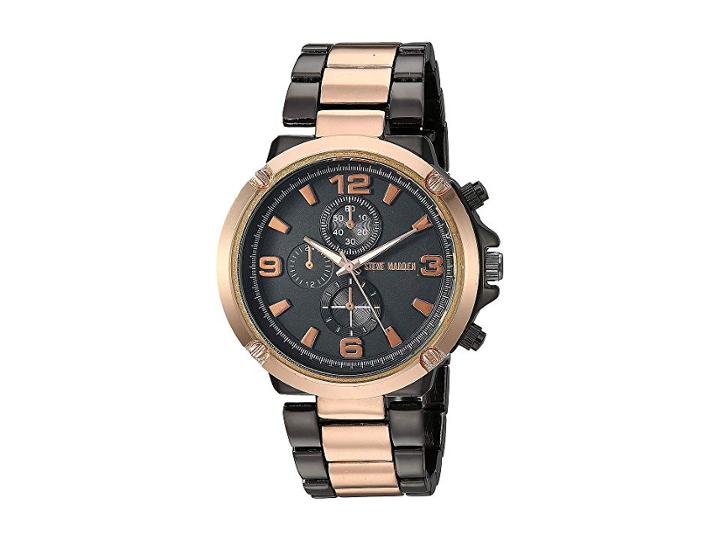 Steve Madden Multifunctional Dial Men Alloy Band Watch Smw198 (black) Watches