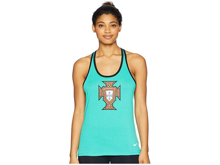 Nike Portugal Crest Dry Tank Top (kinetic Green/black) Women's Sleeveless