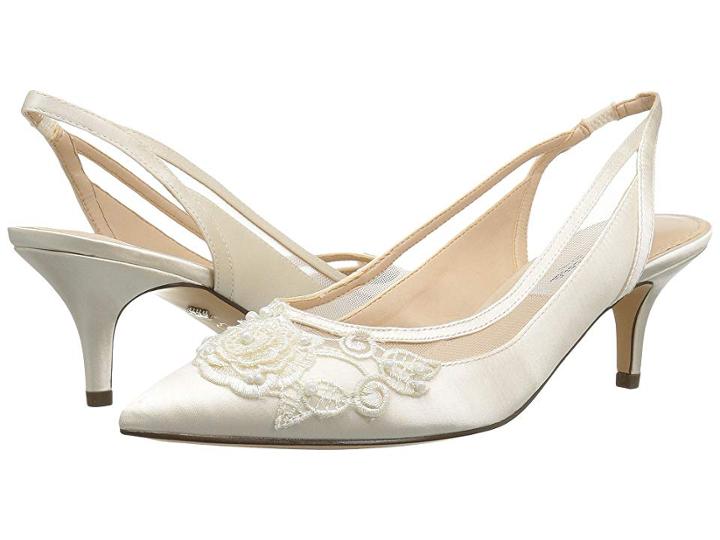 Nina Taela (ivory/ivory Satin Rose Applique) Women's 1-2 Inch Heel Shoes