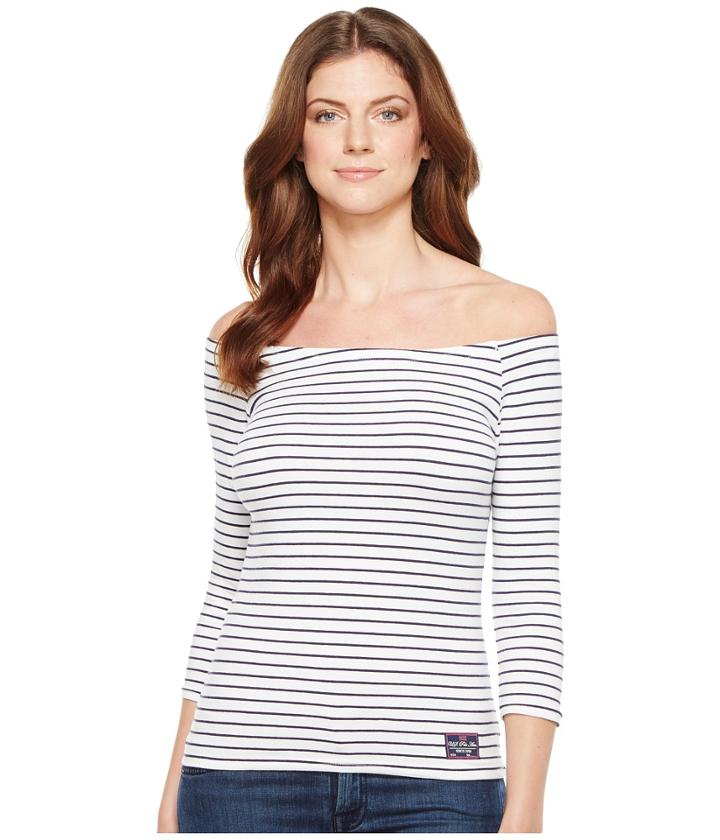 U.s. Polo Assn. Off Shoulder Tee (optic White) Women's T Shirt