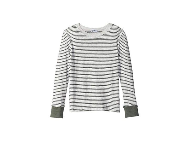 Splendid Littles Always Washed Yarn-dyed Long Sleeve T-shirt (little Kids/big Kids) (light Grey Heather) Boy's T Shirt