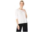 7 For All Mankind Long Sleeve Slub Baby Tee (white) Women's T Shirt
