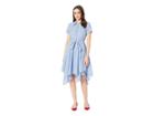 London Times Hankie Hem Shirtdress W/ Sash (blue/white) Women's Dress