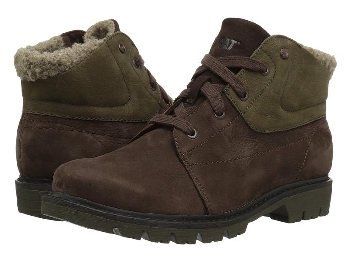 Caterpillar Casual Fret Fur Waterproof (dark Brown) Women's Lace-up Boots
