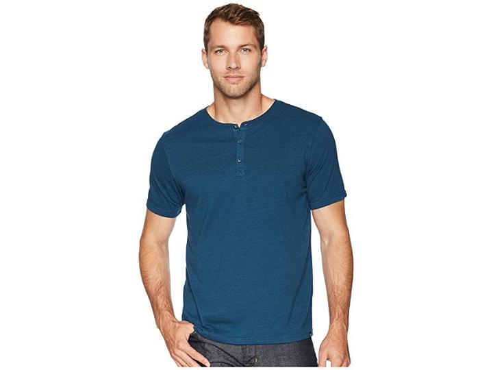 Threads 4 Thought Baseline Tri-blend Short Sleeve Henley (reflecting Pond) Men's Short Sleeve Pullover