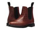 Dr. Martens Flora Chelsea Boot (dark Brown/new Vibrance Croco) Women's Lace-up Boots