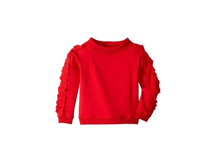 Hudson Kids Knit Off The Shoulder Top (big Kids) (true Red) Girl's Clothing