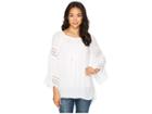 Scully Drusilla High-low Crocheted Sleeve Top (white) Women's Clothing
