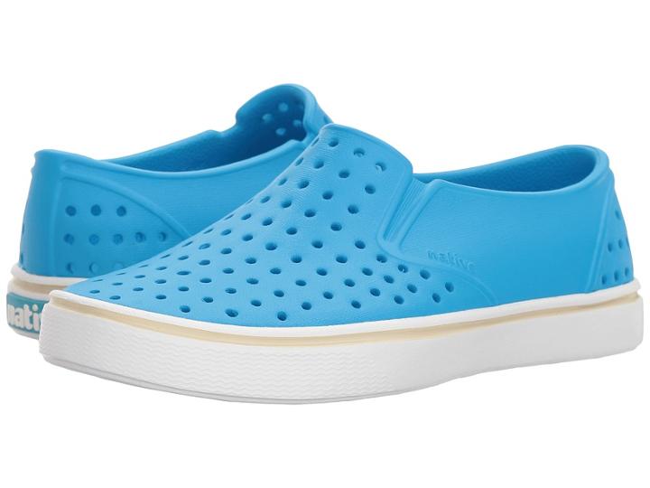 Native Kids Shoes Miles Slip-on (little Kid/big Kid) (wave Blue/shell White) Kids Shoes