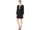 Cece Long Sleeve Puffed Dress W/ Neck Tie (rich Black) Women's Dress