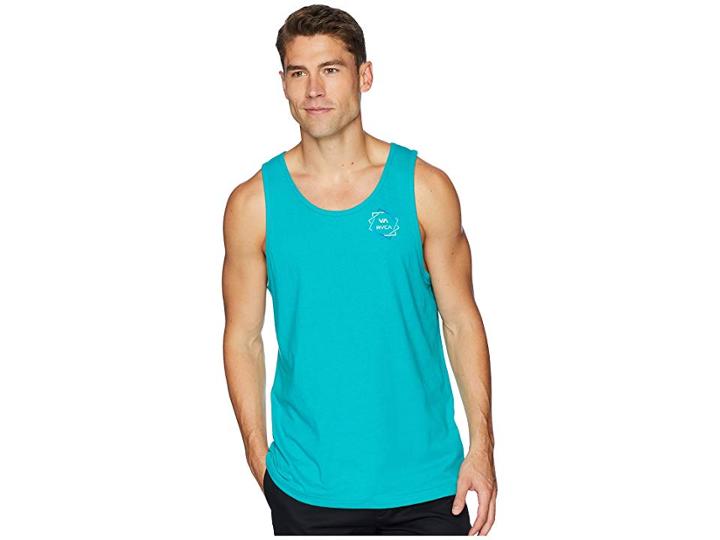 Rvca Blade Tank Top (light Teal) Men's Clothing