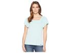 Ivanka Trump Square Neck Short Ruffle Sleeve Top With Open Hem (seaglass) Women's Clothing