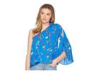 Jack By Bb Dakota Elise Super Bloom Printed One Shoulder Top (azure Blue) Women's Clothing