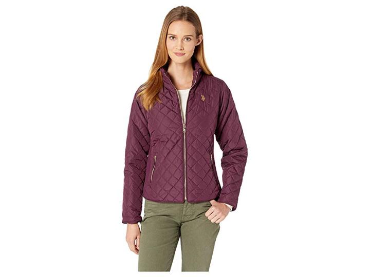 U.s. Polo Assn. Moto Jacket (merlot Plum) Women's Coat