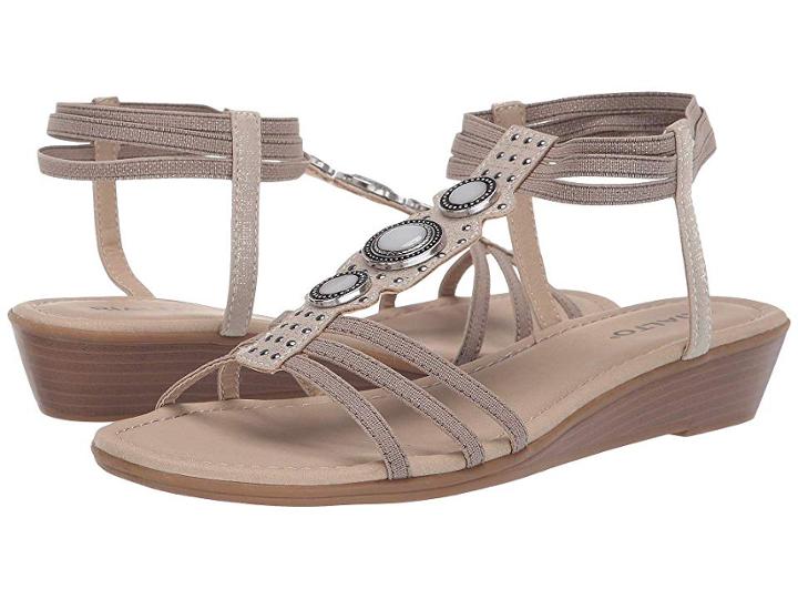 Rialto Georgy (taupe Metallic Smooth) Women's Dress Sandals