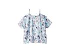 Splendid Littles Cold Shoulder Top (big Kids) (off-white/floral) Girl's Clothing