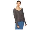 Lucy Love Comfort Zone Top (charcoal) Women's Clothing
