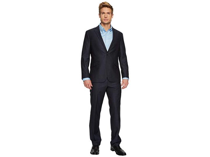 Kenneth Cole Reaction Stretch Slim Fit Performance Suit (gold/blue) Men's Suits Sets