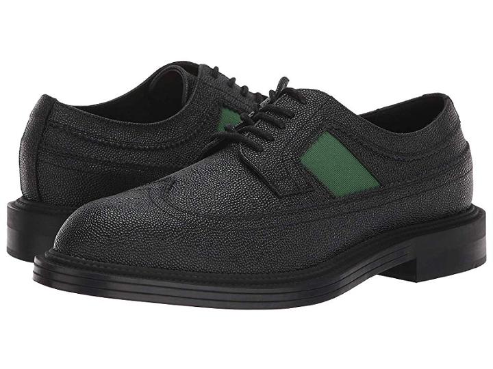 Calvin Klein Carper (black/grass Green Scotch Grain Leather) Men's Lace Up Casual Shoes