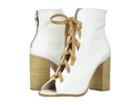 Kristin Cavallari Layton Peep Toe Bootie (white Snake Leather) Women's Dress Boots