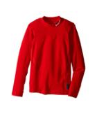 Nike Kids Long Sleeve Mock Top (little Kids/big Kids) (university Red/gym Red/white) Boy's Clothing