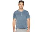 John Varvatos Star U.s.a. Short Sleeve Henley With Reverse Spray K3837u2b (regal Blue) Men's Clothing