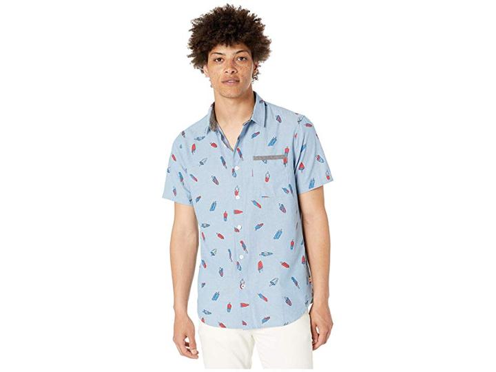 Unionbay Frankie Short Sleeve Button Up Woven Shirt (picante) Men's Short Sleeve Button Up