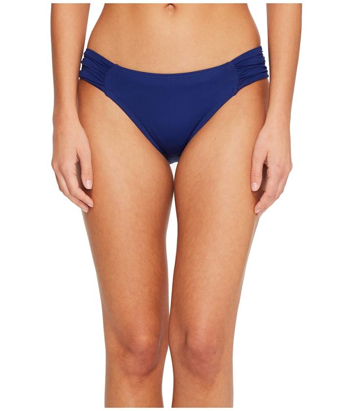 La Blanca Island Goddess Side Shirred Hipster Bottom (midnight) Women's Swimwear