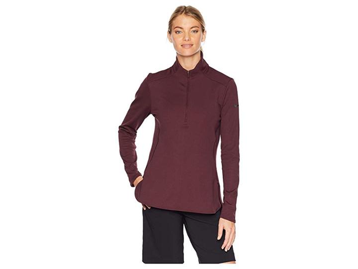 Nike Golf Dry Long Sleeve Top (burgundy Crush/black) Women's Clothing
