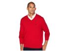 Nautica 12 Gauge Jersey V-neck Sweater (nautica Red) Men's Sweater