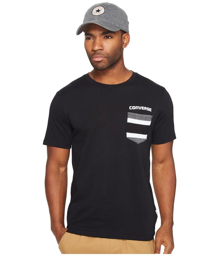 Converse Striped Pocket Tee (black) Men's T Shirt