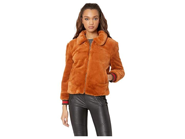 J.o.a. Faux Fur Bomber Jacket (camel) Women's Coat