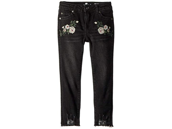 7 For All Mankind Kids Ankle Skinny Stretch Denim Jeans In Vintage Noir (little Kids) (vintage Noir) Girl's Jeans