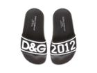 Dolce & Gabbana Kids Logo Slide (little Kid) (black/white/black) Kid's Shoes