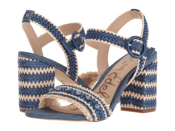 Sam Edelman Olisa (denim Blue Heavy Woven Raffia) Women's Shoes