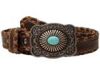 Ariat Cross Stitch With Lace Edge Belt (brown) Women's Belts