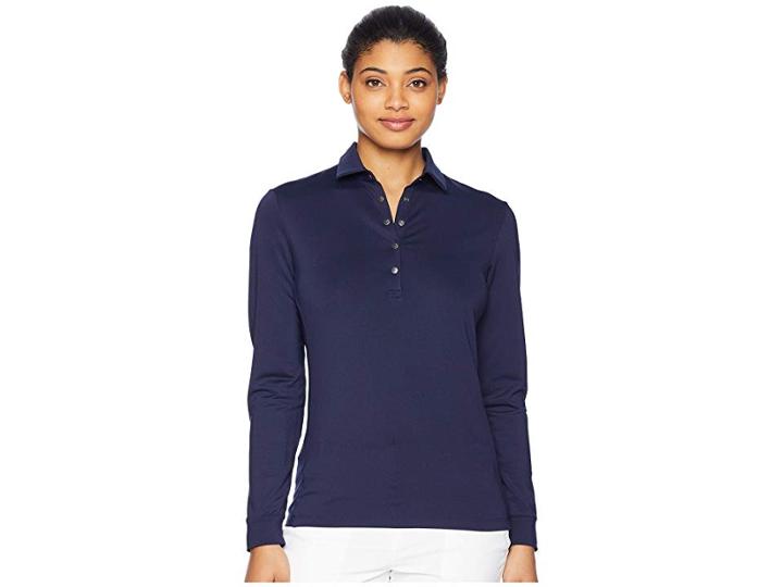 Puma Golf Long Sleeve Polo (peacoat) Women's Long Sleeve Pullover