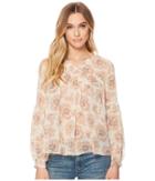 Lucky Brand Pink Exploded Floral Top (pink Multi) Women's Long Sleeve Pullover