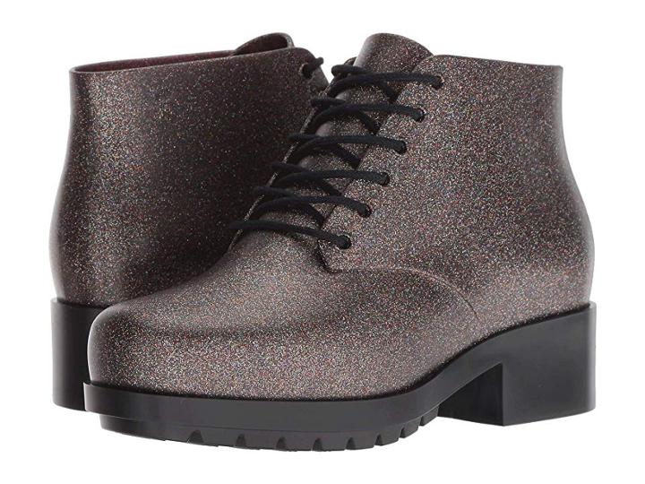 Mini Melissa Mel Stellar (little Kid/big Kid) (black Glitter) Girl's Shoes