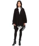 Calvin Klein Reversible Solid Ruana (black/heather Grey) Women's Clothing