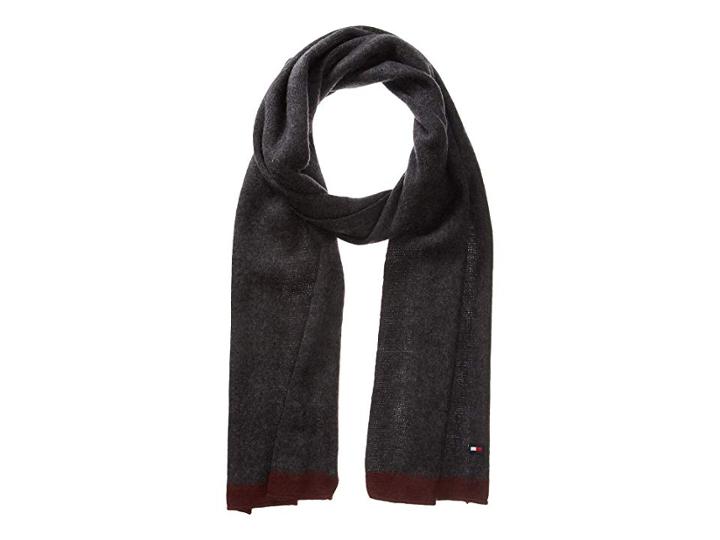 Tommy Hilfiger Contrast Border Stripe Scarf (burgundy) Scarves