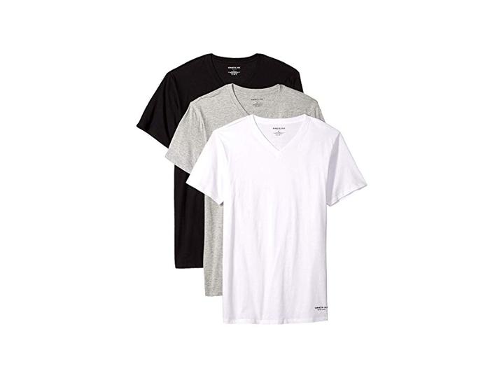 Kenneth Cole Reaction Slim Fit 3-pack V-neck Tee (white/light Grey Heather/black) Men's T Shirt