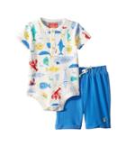 Joules Kids Bodysuit And Shorts Set (infant) (cream Sea Time) Boy's Active Sets