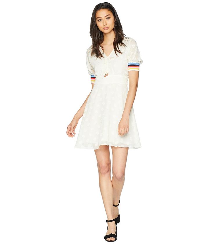 Juicy Couture Cherry Clipped Dot Dress (angel) Women's Dress